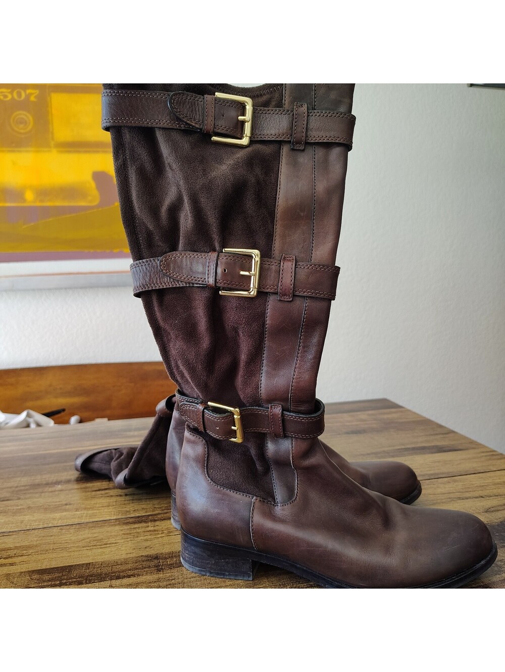Cole Haan Triple Buckle Avalon Tall Leather 9.5 B